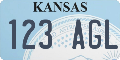 KS license plate 123AGL