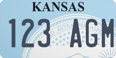 KS license plate 123AGM