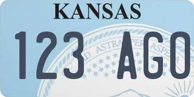 KS license plate 123AGO