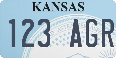 KS license plate 123AGR