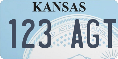 KS license plate 123AGT