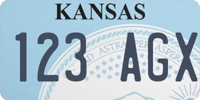 KS license plate 123AGX