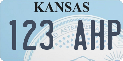 KS license plate 123AHP