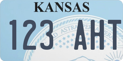 KS license plate 123AHT