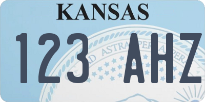 KS license plate 123AHZ