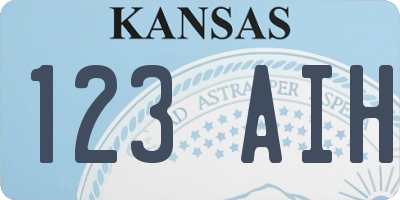 KS license plate 123AIH
