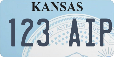 KS license plate 123AIP