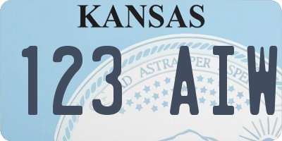 KS license plate 123AIW