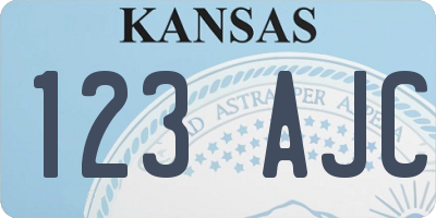 KS license plate 123AJC
