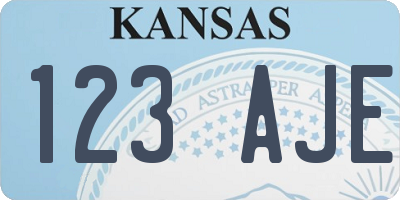 KS license plate 123AJE