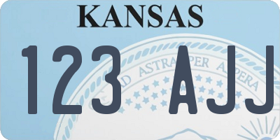 KS license plate 123AJJ