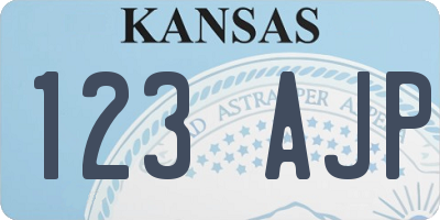 KS license plate 123AJP