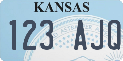 KS license plate 123AJQ