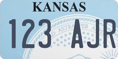 KS license plate 123AJR