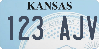 KS license plate 123AJV