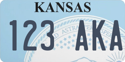 KS license plate 123AKA