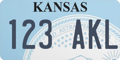 KS license plate 123AKL