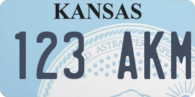 KS license plate 123AKM