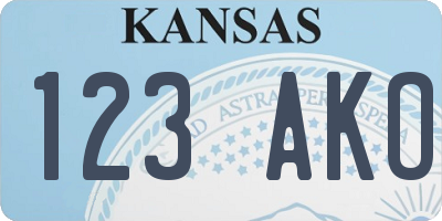 KS license plate 123AKO