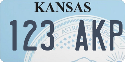 KS license plate 123AKP