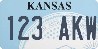 KS license plate 123AKW