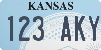 KS license plate 123AKY