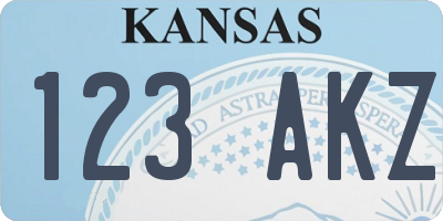 KS license plate 123AKZ