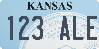 KS license plate 123ALE