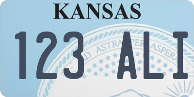KS license plate 123ALI