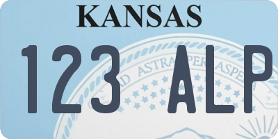 KS license plate 123ALP