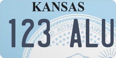 KS license plate 123ALU
