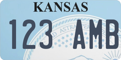 KS license plate 123AMB