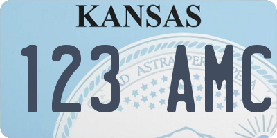 KS license plate 123AMC
