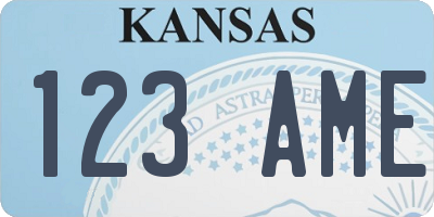 KS license plate 123AME
