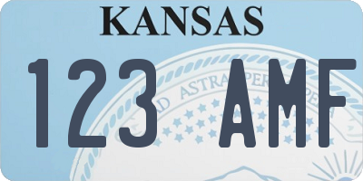 KS license plate 123AMF