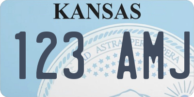 KS license plate 123AMJ