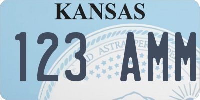 KS license plate 123AMM
