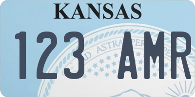 KS license plate 123AMR