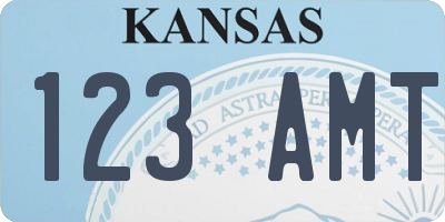 KS license plate 123AMT