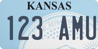 KS license plate 123AMU