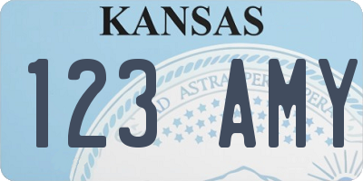 KS license plate 123AMY