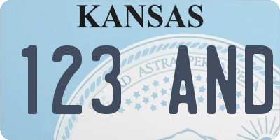 KS license plate 123AND