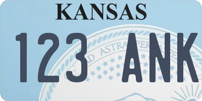 KS license plate 123ANK
