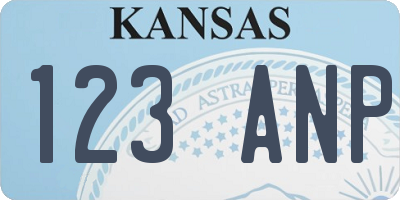 KS license plate 123ANP