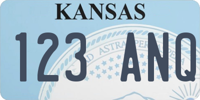 KS license plate 123ANQ