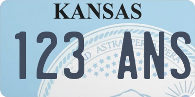 KS license plate 123ANS