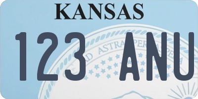 KS license plate 123ANU