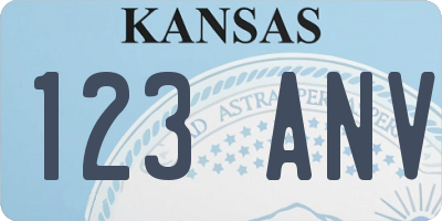 KS license plate 123ANV