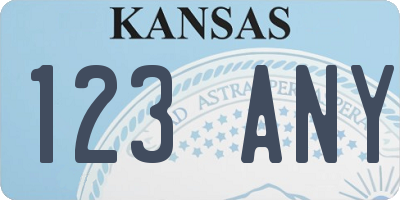 KS license plate 123ANY