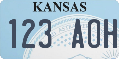 KS license plate 123AOH